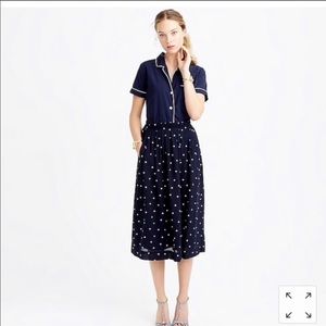 NWOT J.Crew polka dot midi skirt
